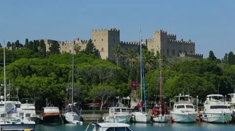 Rhodes Castle, Greece Vídeos de archivo 11897614