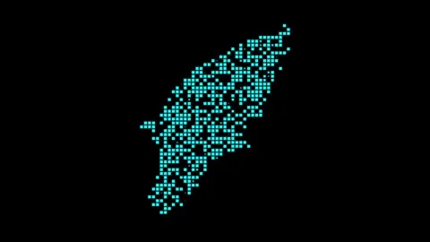 Rhodes digital map. Map of Rhodes in dotted style. Shape of the island filled... Stock Footage 248586255