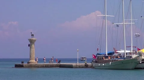Rhodes harbour Stock Footage 42734910