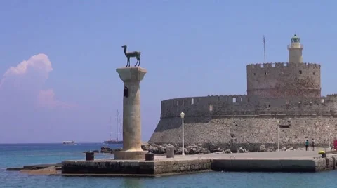 Rhodes harbour Stock Footage 42734991
