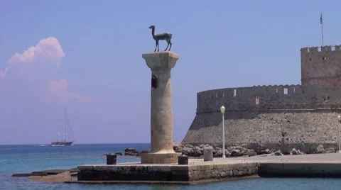 Rhodes harbour Stock Footage 42735017