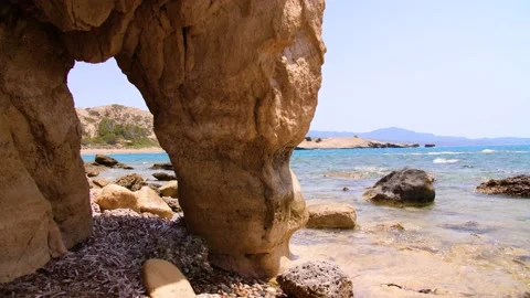 Rhodes Island Beach View with Waves Video stock 158120056