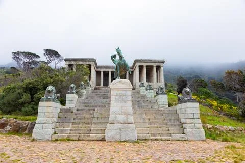 Rhodes Memorial on the slopes of Devils Peak Table Mountain Stock Photos