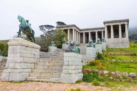 Rhodes Memorial on the slopes of Devils Peak Table Mountain Stock Photos