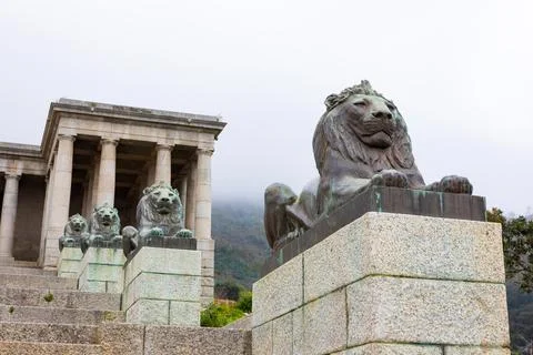 Rhodes Memorial on the slopes of Devils Peak Table Mountain Stock Photos