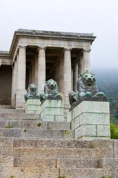 Rhodes Memorial on the slopes of Devils Peak Table Mountain Stock Photos
