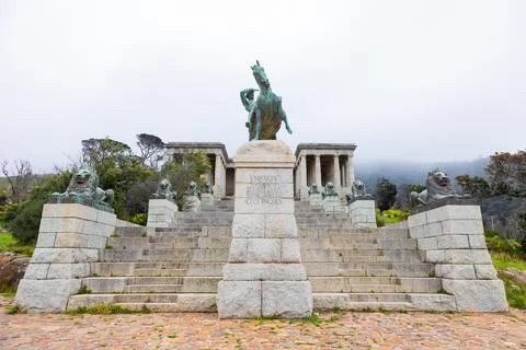 Rhodes Memorial on the slopes of Devils Peak Table Mountain Stock Photos