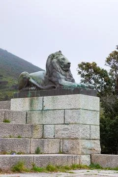 Rhodes Memorial on the slopes of Devils Peak Table Mountain Stock Photos
