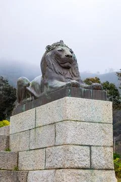 Rhodes Memorial on the slopes of Devils Peak Table Mountain Stock Photos