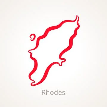 Rhodes - Outline Map Illustrazione stock