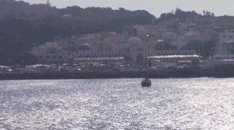 Rhodes from sea Stock Footage 42735232