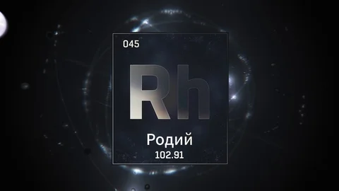 Rhodium as Element 45 of the Periodic Table 3D animation on silver background 스톡 동영상 126449310