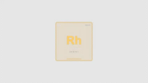 Rhodium Rh Periodic Table Element Tile Labeled Animation Video Overlay Alpha 4K Vidéo 339369460