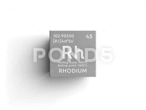 Rhodium. Transition metals. Chemical Element of Mendeleev's Periodic ...