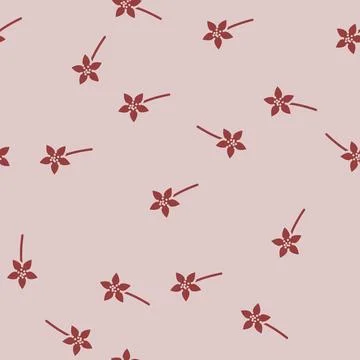 Rhododendron flower spring glyph vector seamless pattern 스톡 일러스트