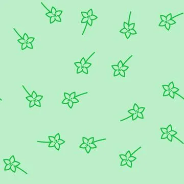 Rhododendron flower spring line vector seamless pattern 스톡 일러스트