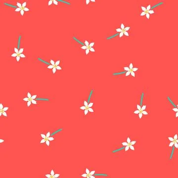 Rhododendron flower spring vector seamless pattern 스톡 일러스트