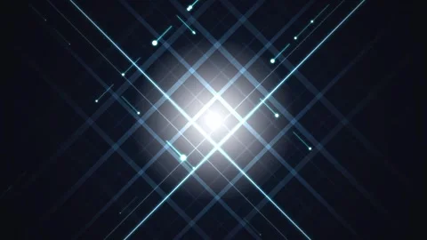 Rhombic Lines Abstract Blue Digital Background With Glowing Geometric Grid Stock Footage 348067329