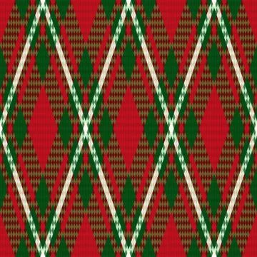 Rhombic seamless checkered pattern in green and red Illustrazione stock