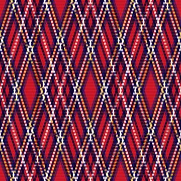 Rhombic seamless checkered pattern in red and blue 스톡 일러스트