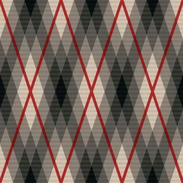 Rhombic seamless fabric pattern in gray and red イラスト素材