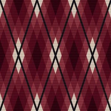 Rhombic seamless fabric pattern in red and gray 库存插图