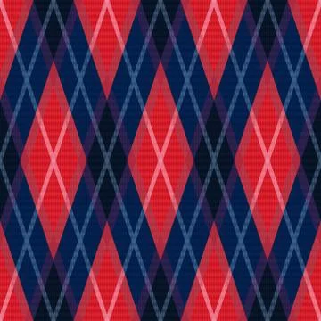 Rhombic seamless pattern in blue and red colors Stock Illustration