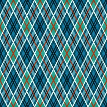 Rhombic seamless pattern in blue and turquoise hues Stock Illustration