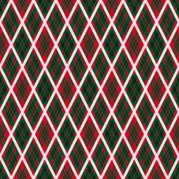 Rhombic seamless pattern in green and red colors Stock Illustration
