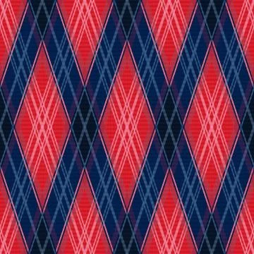 Rhombic seamless pattern in red and blue Stock Illustration