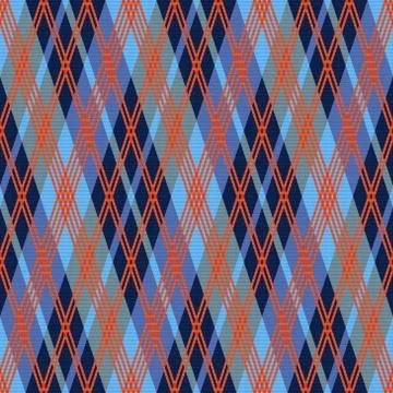 Rhombic seamless pattern in red an blue hues Stock Illustration