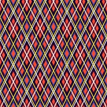 Rhombic seamless pattern in various colors Stock Illustration