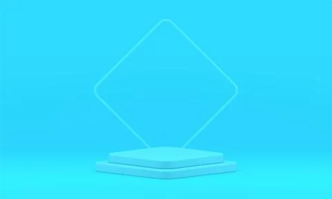 Rhombus 3d podium level platform display foundation angular frame studio ba.. Ilustração Stock