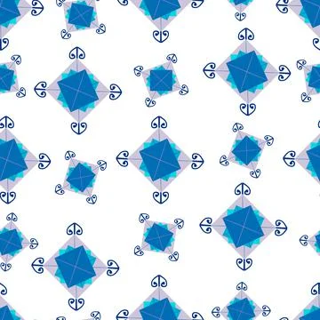 Rhombus and curl Stock Illustration