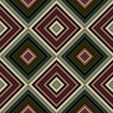 Rhombus and square seamless pattern. The pattern is colored diagonal lines Stock Illustration