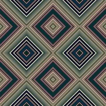 Rhombus and square seamless pattern. The pattern is colored diagonal lines Stock Illustration