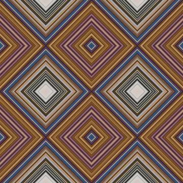 Rhombus and square seamless pattern. The pattern is colored diagonal lines Stock Illustration