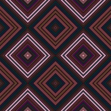 Rhombus and square seamless pattern. The pattern is colored diagonal lines Stock Illustration