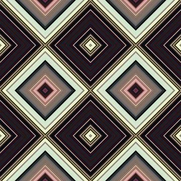 Rhombus and square seamless pattern. The pattern is colored diagonal lines Stock Illustration