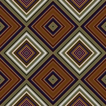 Rhombus and square seamless pattern. The pattern is colored diagonal lines Stock Illustration