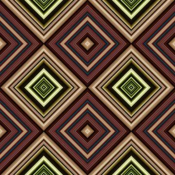 Rhombus and square seamless pattern. The pattern is colored diagonal lines Stock Illustration