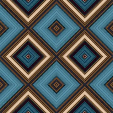 Rhombus and square seamless pattern. The pattern is colored diagonal lines Stock Illustration