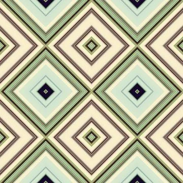 Rhombus and square seamless pattern. The pattern is colored diagonal lines Stock Illustration