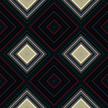 Rhombus and square seamless pattern. The pattern is colored diagonal lines Stock Illustration