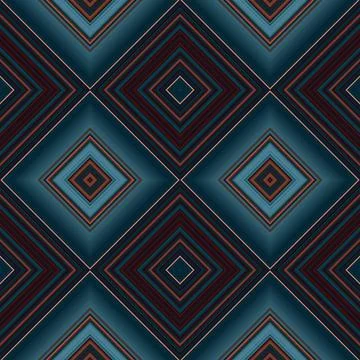 Rhombus and square seamless pattern. The pattern is colored diagonal lines Stock Illustration