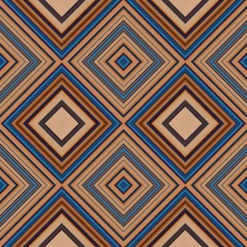 Rhombus and square seamless pattern. The pattern is colored diagonal lines Stock Illustration