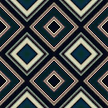 Rhombus and square seamless pattern. The pattern is colored diagonal lines Stock Illustration