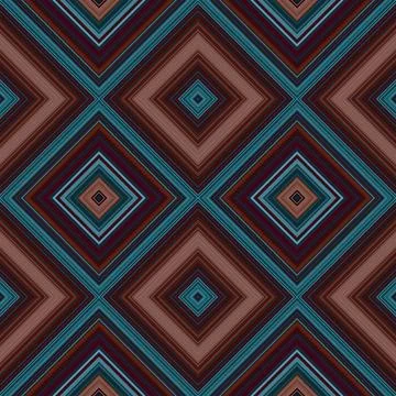 Rhombus and square seamless pattern. The pattern is colored diagonal lines Stock Illustration