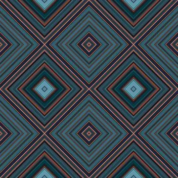 Rhombus and square seamless pattern. The pattern is colored diagonal lines Stock Illustration