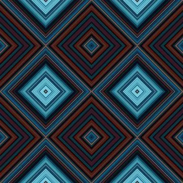 Rhombus and square seamless pattern. The pattern is colored diagonal lines Stock Illustration